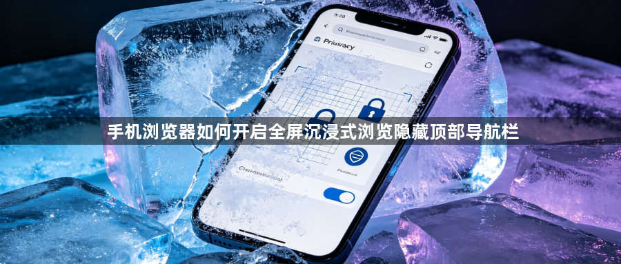 手机浏览器如何开启全屏沉浸式浏览隐藏顶部导航栏1