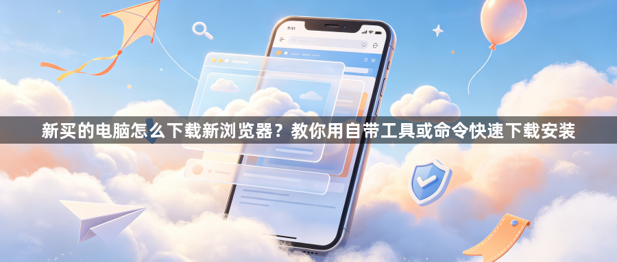 新买的电脑怎么下载新浏览器？教你用自带工具或命令快速下载安装1