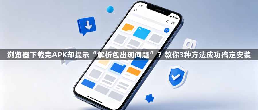 浏览器下载完APK却提示“解析包出现问题”?教你3种方法成功搞定安装1